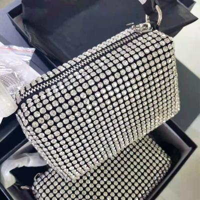 China Other factory aw diamond bag spring 2022 diamond bag hand bill of lading full shoulder slope mobile phone armpit bag for sale