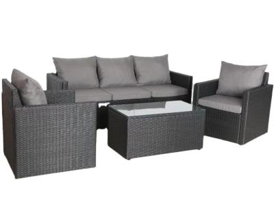 China Weather Resistant Ready To Ship 4pcs Rattan Sofa Sets Classical Outdoor Furniture for sale