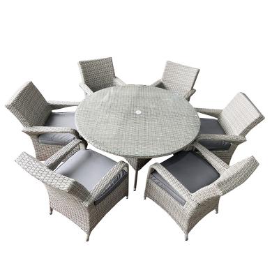 China Weather Resistant Mayfair Athens 6 Seater Round Rectangular Rattan Dining Set for sale