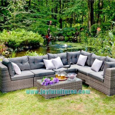 China L Shaped Convertible Outdoor Rattan Sectional Sofa for sale