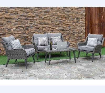 China 2022 4 Piece Modern Hot Selling Outdoor Table Rattan Chair Sofa Set for sale