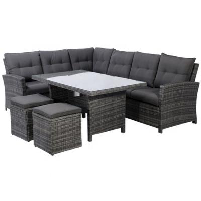 China Outdoor Corner Sofa Set Wicker Outdoor Furniture Sectional Rattan Patio Furniture Rattan for sale