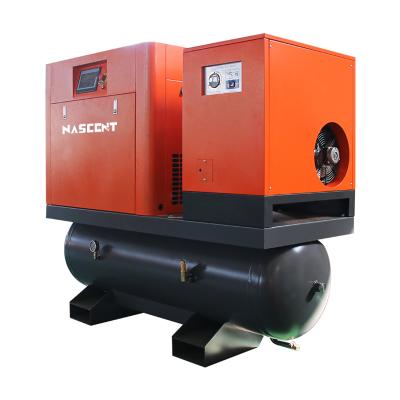 China Incipient Compressor Lubricated All In One 11 Kw High Quality Tank Mounted Rotary Screw Air Compressors for sale