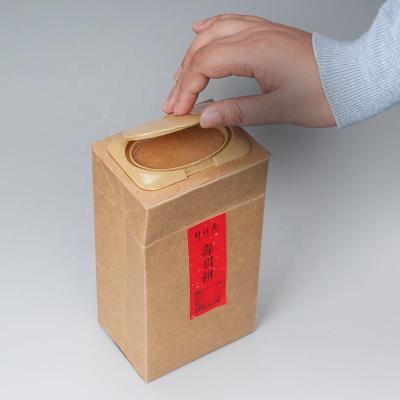 China Recyclable Eco Kraft Paper Packaging Square Box With Plastic Cover for sale