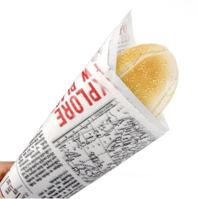 China Greaseproof Sticker Wax Paper Covers Food Grade Greaseproof Burger Wrapping Paper With Custom Printed for sale