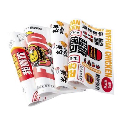 China Custom Printed Greaseproof Paper Low Moq Wax Paper Food Grade For Sandwich Burger for sale