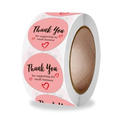 China Customized Heat Sensitive Printed Valentine's Day Pink Adhesive Wedding Gift Label Sticker Packaging Labels for sale