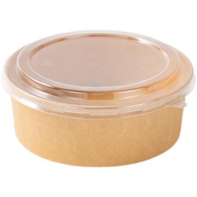 China Recyclable Custom Disposable Food Paper Container Kraft Paper Bowls 850cc With Print for sale