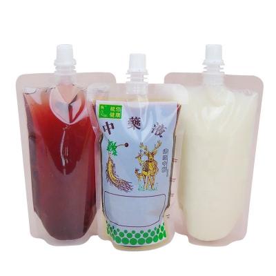 China 500ml Recyclable Clear Drink Pouch Bags Portable Liquid Stand Up Spout Pouch For Hot And Cold Drinks for sale