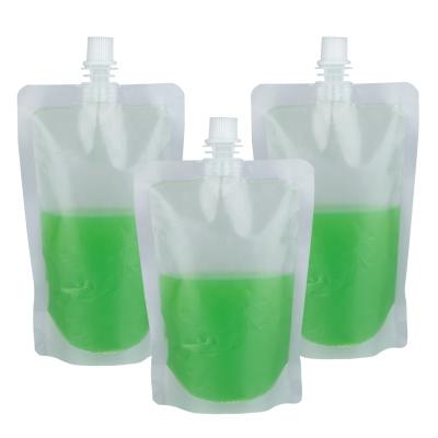 China Recyclable Transparent Drinking Clear Plastic Juice Beer Stand Up Spout Spout Liquid Packaging Bag Pouch for sale