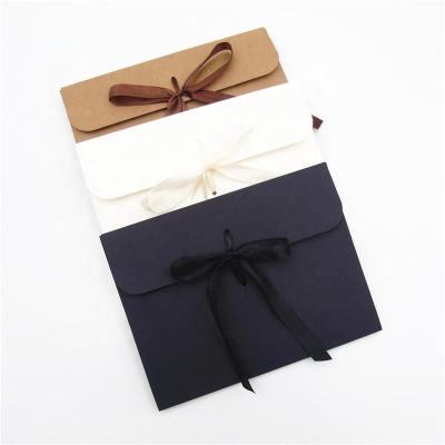 China Cheap Recyclable/Biodegradable Presents Box Kraft Paper Gift Bag With Ribbon Bowknot For Wedding Party Baby Shower Valentines Day for sale