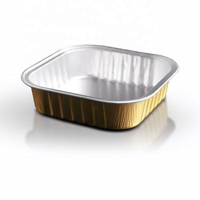 China Wholesale Colored Gold Heat Resistant Aluminum Foil Container For Bakery Or Baking Package for sale