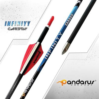 China Professional Target Shoot Pandarus Infinity ID4.2mm Pure Carbon Arrows For Target Shooting With .003 Straightness for sale