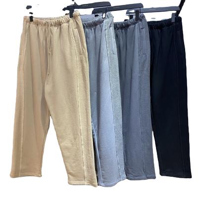 China 2021 Lastest Fashion Anti-pilling Heavy Leg Jogger Track Casual Wide Leg Pants Mens Single Hip Hop Cotton Sweatpants for sale