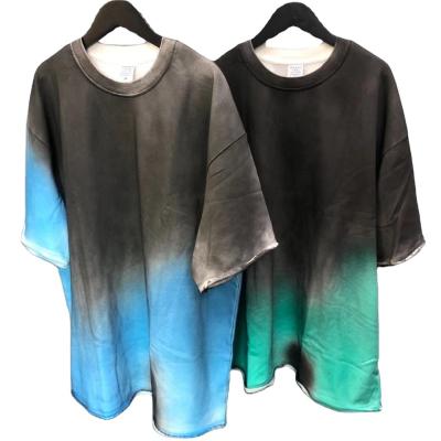 China New Fashion Breathable Faux Tie Dye Heavy T-shirts Hip Hop Streetwear T-shirt Wholesale 280gsm Cotton T-shirt Wholesale for sale