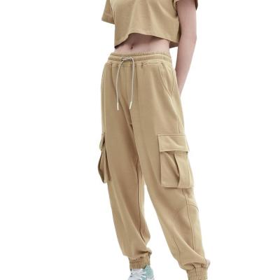 China 2021 Fashion Ladies Breathable Trendy Tracksuits Knitted Womens Cargo Pants Two Piece Streetwear Joggers Set for sale