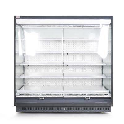 China High Temperature Customized Upright Air Curtain Cabinet Refrigerator For Supermarket for sale