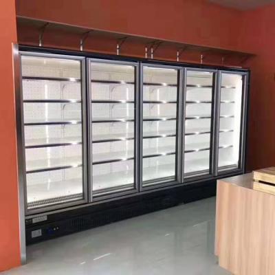 China Single-Temperature 4 Doors 2.5Meters Straight Glass Door Glass Fridge Cold Drinks Display Cooler for sale