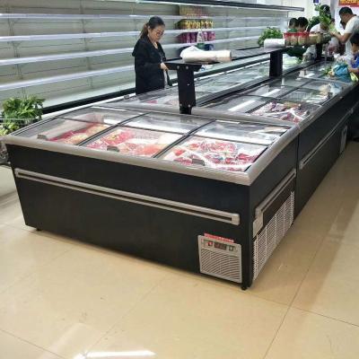 China Single-Temperature 2.0Meter Plug In Island Freezer For Frozen Food Display for sale