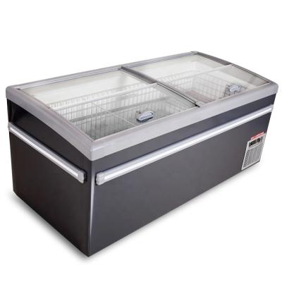 China Single-temperature commercial frozen food aht island combo freezer glass for supermarket for sale