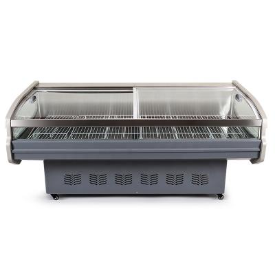 China Single-Temperature Supermarket Food Cold Freezers Commercial Fresh Meat Showcase Chiller Refrigerator for sale