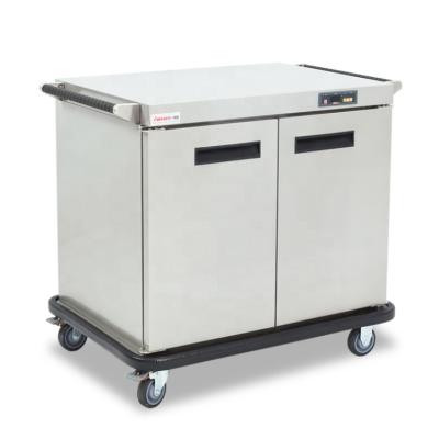 China 304/201 Stainless Steel Mobile Electric Food Warmer Cabinet Trolley Hotel Food Warmer Cart for sale