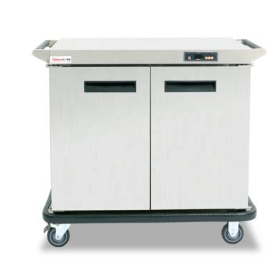 China 304/201 Stainless Steel Commercial 304 Stainless Steel Hotter Food Catering Cart With Two Doors for sale