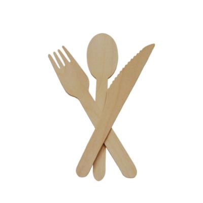 China Sustainable Wholesale Biodegradable Disposable Wooden Cutlery Set Environmental Protection for sale