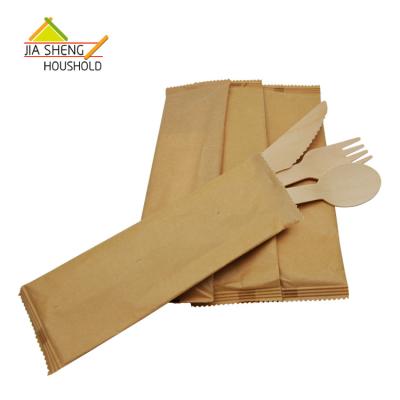 China Good Sustainable Supplies Biodegradable Birch Wooden Disposable Cutlery Set Manufacturer for sale