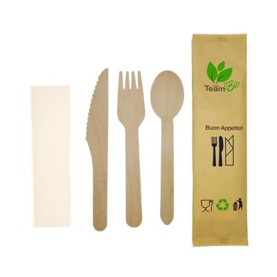 China Viable cutlery and individually wrapped compostable disposable wooden napkin for sale