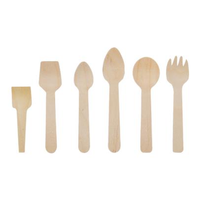 China Small Mini Wooden Ice Cream Spoon Disposable Biodegradable Compostable Disposable for sale