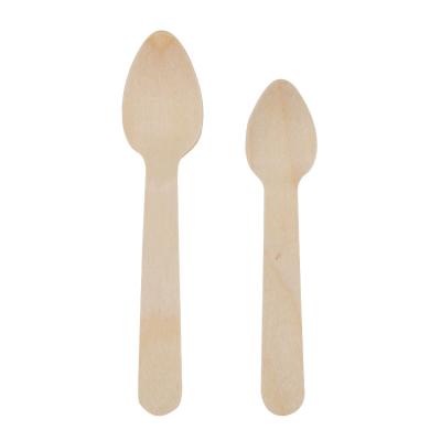 China Disposable Disposable Ice Cream Spoon Coffee Tea Spoon Wooden Small Ice Cream Spoons for sale