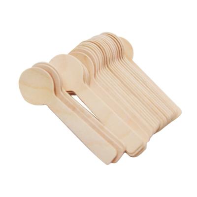 China Mini Wooden Spoon Disposable Small Disposable Compostable Wooden Spoon Tasting Tea for sale