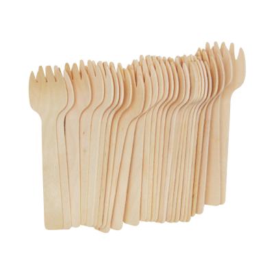 China Bulk Home.Restaurant.Bar.Hotel.Wedding Disposable Wooden Appetizer The Little Sporks Forks Mini Dessert Cake Fork For Carnival Birthday Party Supplies for sale