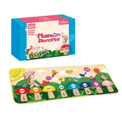 China Educational Game Mat For Kids Music Activity by Toy Kidewan Mushroom Dance Piano Mat Electronic Keyboard Instruments Baby with Flash Cards for sale