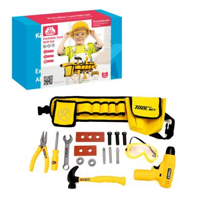 中国 Convenient For Storage And Carry 18Pcs Portable Tool Belt Set With Drill Pretend Tools Kit Toy For Kid Boy Play 販売のため