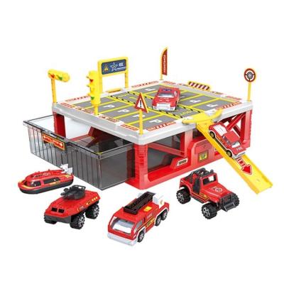 Chine Plastic Child Toys Play Station Alloy Car Toy Fire Parking Lot Kids Set Toy Tool Set Box For Sale à vendre