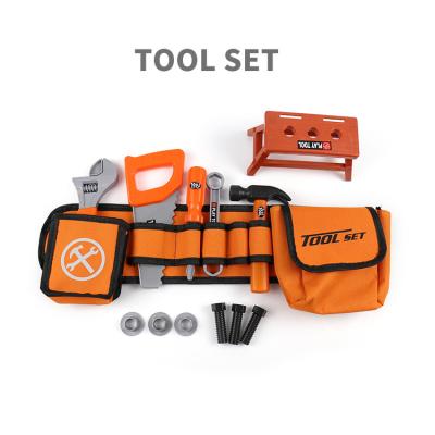 중국 Plastic TOY Banatoys Herramienta 18Pcs Construction Repair Tools Belt MODEL Tool Pretend Play Sets With Hammer Gauge Tape Screwdriver 판매용