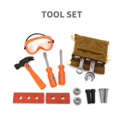 중국 Preschool Kids Toys Tool Set Banatoys 15Pcs Toys Plastic Hammer Screwdriver Engineering DIY Tools Pretend Play Belt Bag Tool Kit for Kids Play Room 판매용