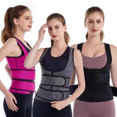 China High Pressure Corset Body-training Neoprene Vest Women Front Zipper Waist Trainer Slimming Belt Antibacterial Sports Waist Fitness Gym for sale