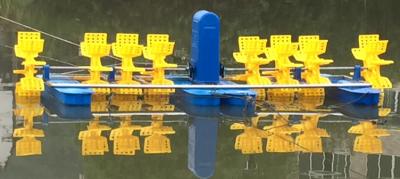 China 4HP /3KW Paddle wheel aerator 8 impeller 4Float for sale