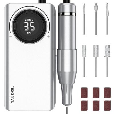 China Professional Wholesale Handpiece Electric Pedicure Manicure Nail Drill Machine 35000rpm For Acrylic Nails Gel Polishing for sale