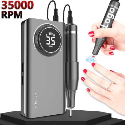 China Amazon Best Selling Portable Electric High Speed ​​35000rpm Electric Nail Drill Manicure Machine e Nail Salon Rechargeable Folder From Amazon for sale