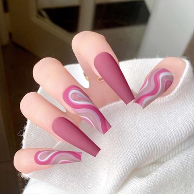 China Easy Apply 2022 Gel Nail Tip Wholesale Custom Super Soft French Long Press On Nail Coffin Full Coverage Thick Full Length Nail Tips for sale