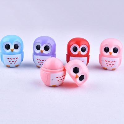 China Lady Lip Balm Cosmetics Factory Ball Owl Lip Balm Smooth Nourish Portable Hot Style Natural Lip Care Soothing Dry Lipstick for sale