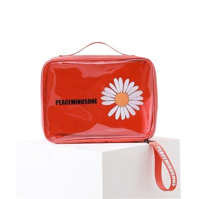 China X-Series Daisy Transparent Cosmetic Bag Waterproof Small Beauty Tool Storage Bag Eco-friendly for sale