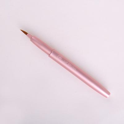 China Eco - Friendly Beauty Brush J - Series Retractable Lip Brush Pink Aluminum Tube For Ladies for sale