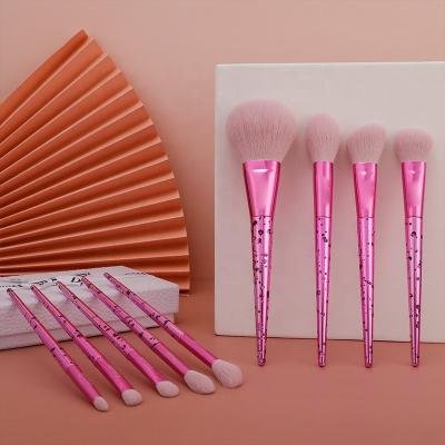 China Eco-friendly Cosmetic Makeup Brush Set Red Handle Portable Plastic Base Blush Soft Brush Beauty Tool for sale