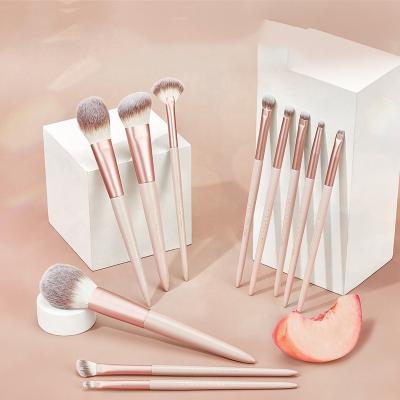 China Eco-friendly Peach Mist Makeup Set Brush Cosmetic Portable Soft Hair Eyeshadow Brush Hair Fiber Hair Beauty Tool for sale