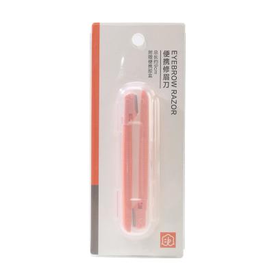 China Eco-friendly J-series portable eyebrow trimmer with 2 sticks comes with a portable plastic box for sale